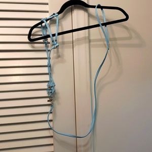 United K9 Dog Harness w/ Attached Leash Baby Blue Pleather